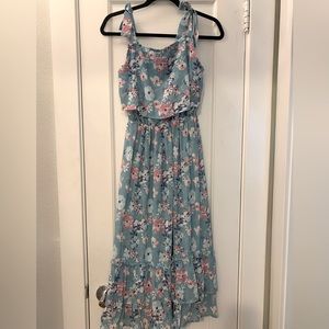 Pink Lily Blue Floral Dress